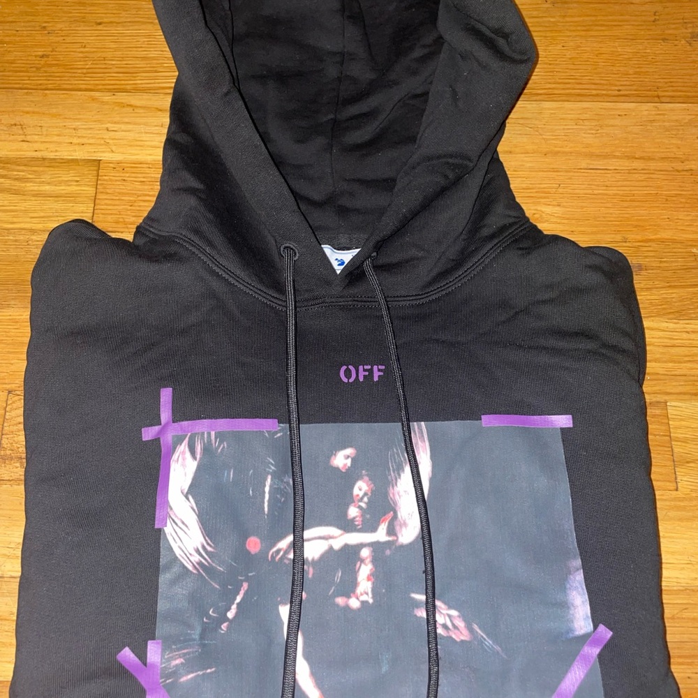 RARE!! OFF-WHITE Arrow Caravaggio Mercy Skate Hoodie